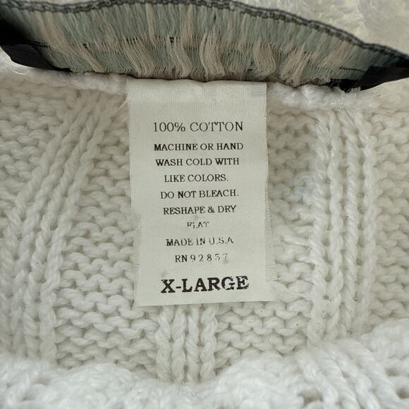 Vintage Forever Creative Chunky Cable Knit Sweater White Coastal Grandma Size XL - Picture 6 of 11